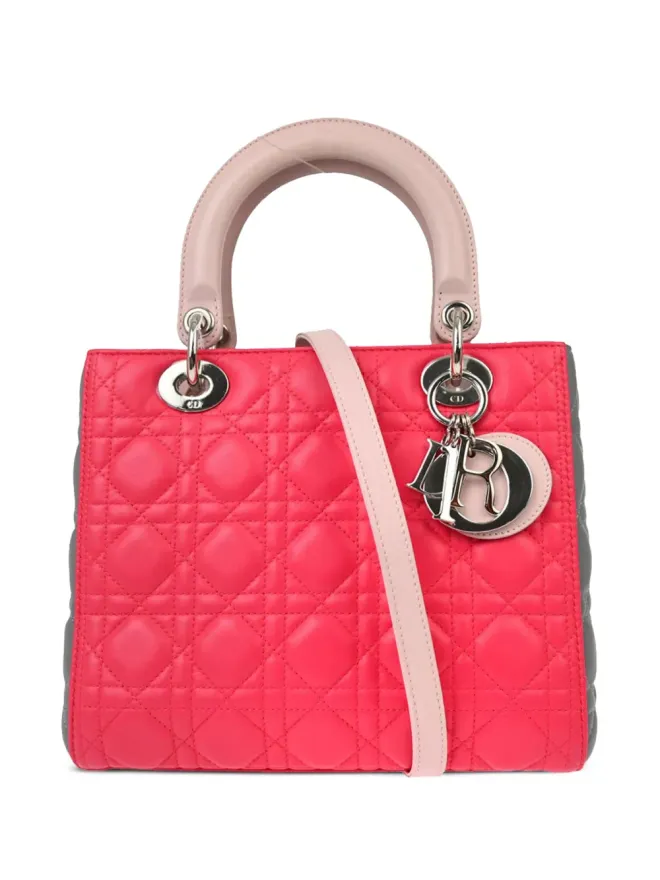 Christian Dior Pre-Owned ビンテージ Christian Dior Cannage Lady Dior 2ウェイ ハンドバッグ - ピンクの商品画像