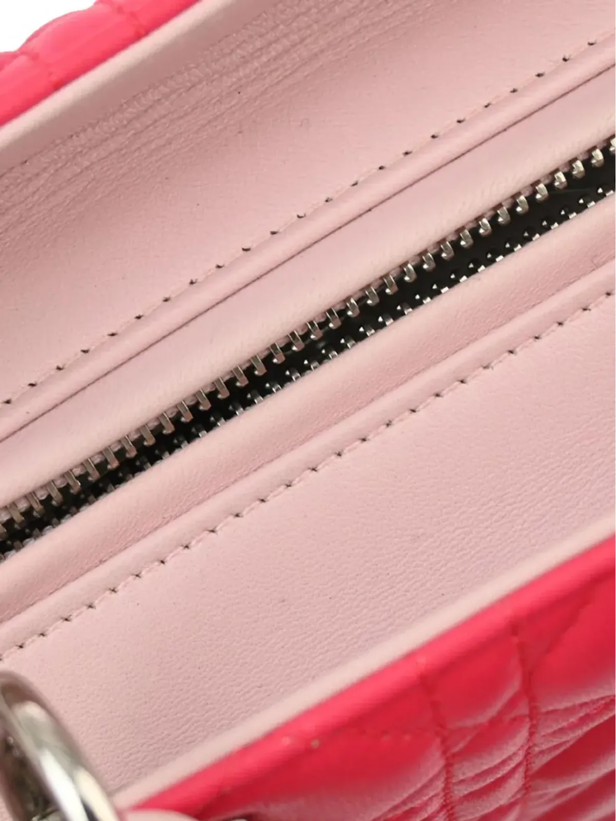 ビンテージ Christian Dior Cannage Lady Dior 2ウェイ ハンドバッグ - ピンク - 画像5