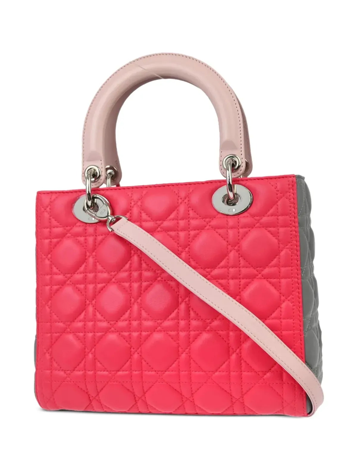 ビンテージ Christian Dior Cannage Lady Dior 2ウェイ ハンドバッグ - ピンク - 画像2
