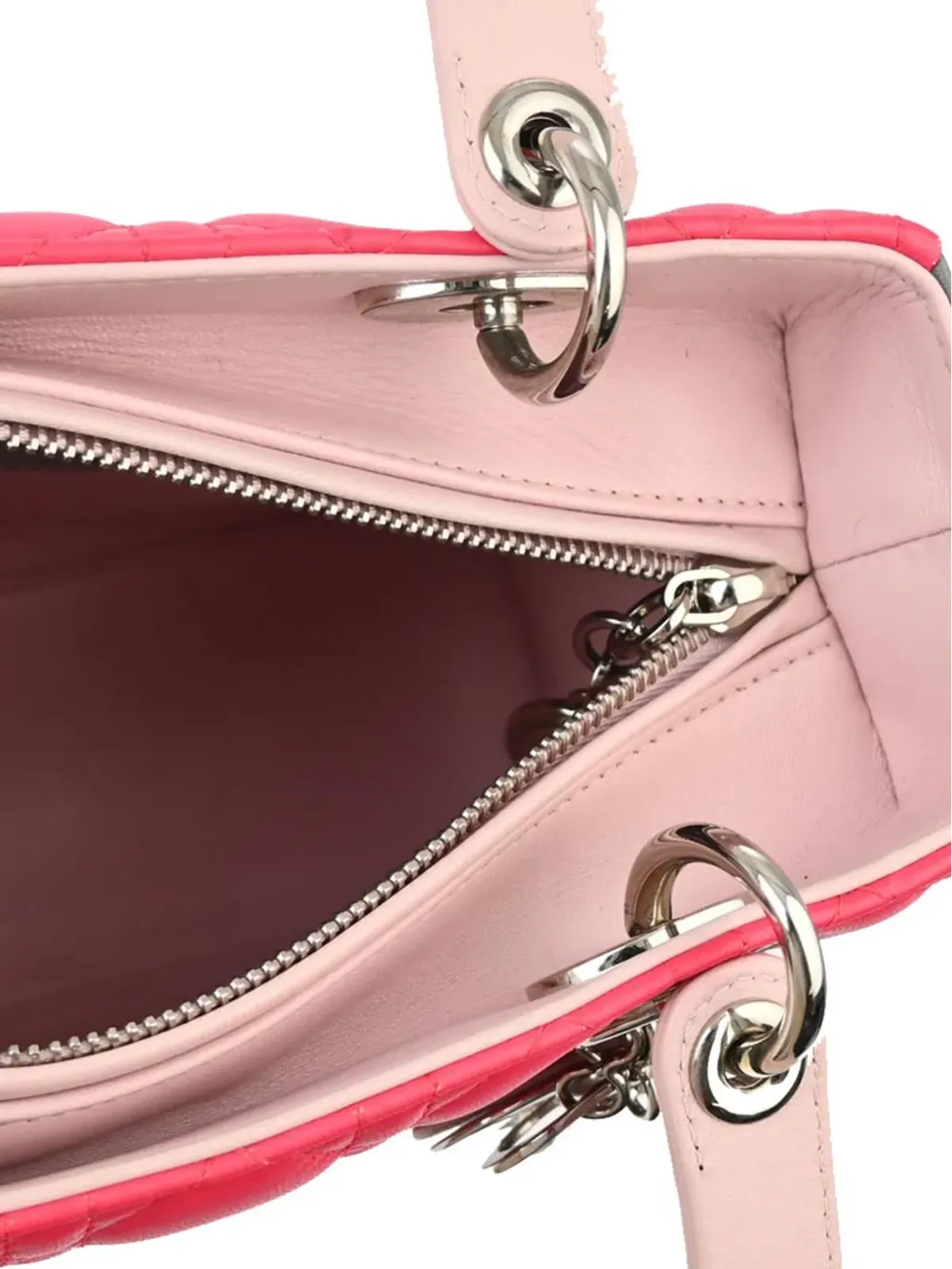 ビンテージ Christian Dior Cannage Lady Dior 2ウェイ ハンドバッグ - ピンク - 画像4