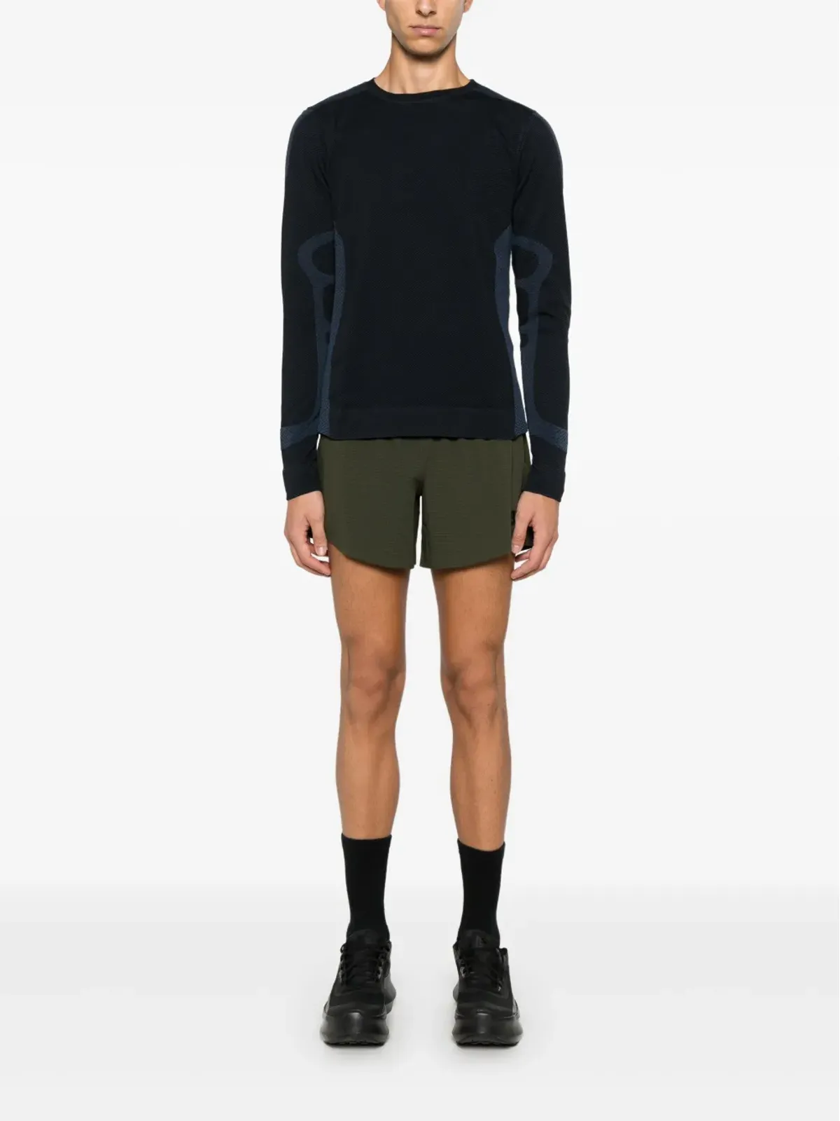 Y-3 パーフォレーティッドデザイン ショーツ - グリーン - 画像2
