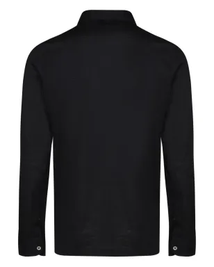 Giuliano Galiano 黒の長袖ポロシャツ - サムネイル2
