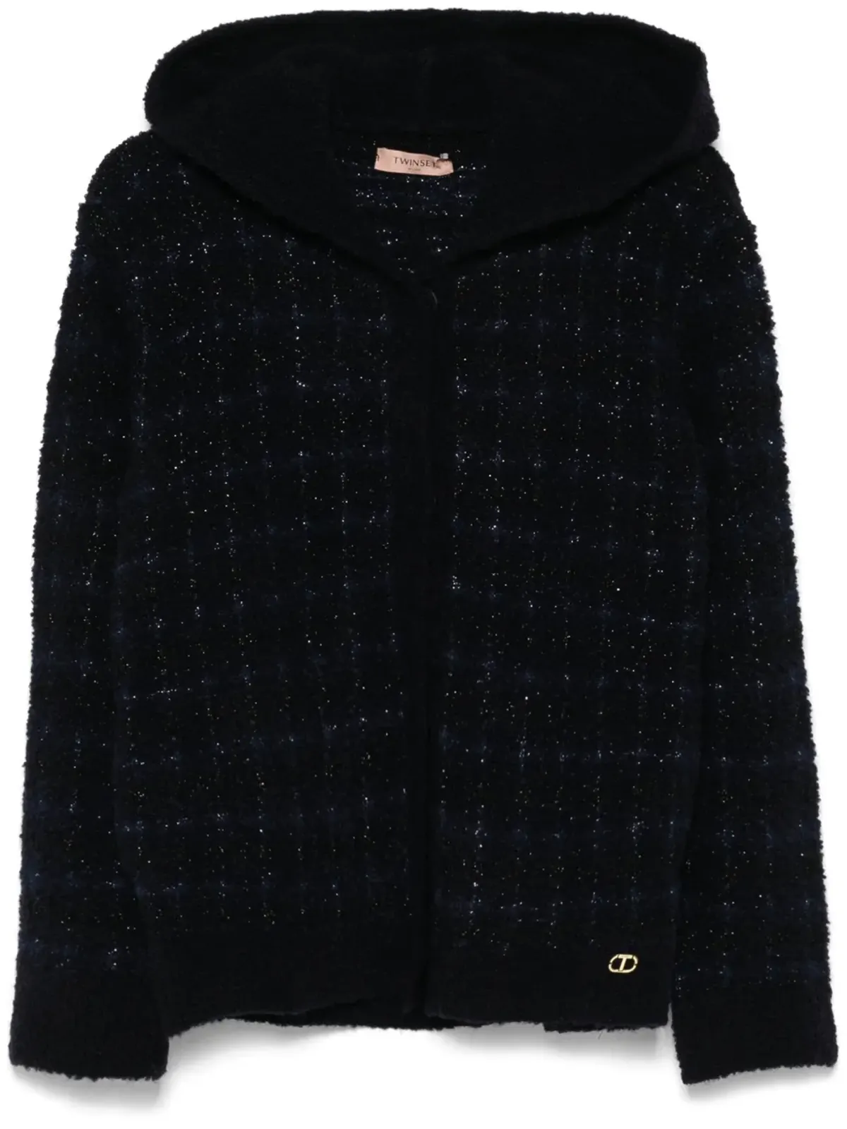 TWINSET ジャカードニット チェック柄ジャケット ブルー - 画像1