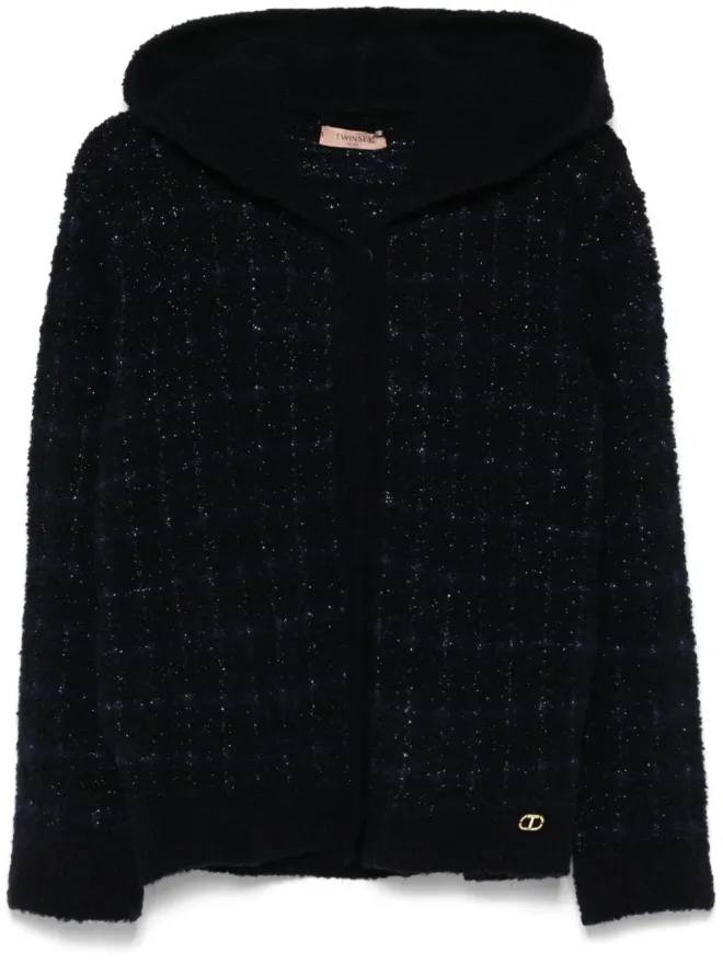 TWINSET TWINSET ジャカードニット チェック柄ジャケット ブルーの商品画像