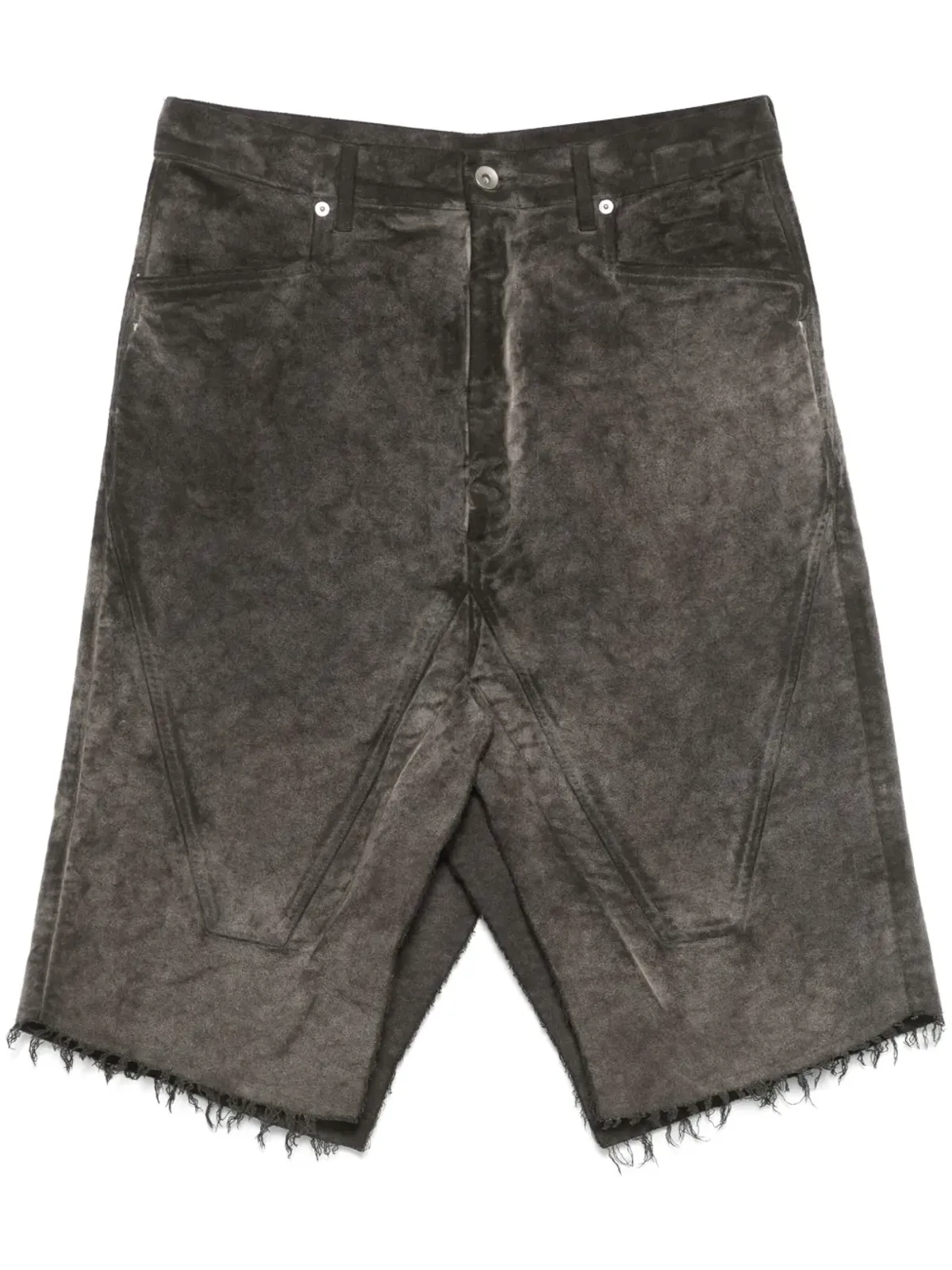 Rick Owens DRKSHDW シルバー仕上げミディスカート - ブラウン - 画像1