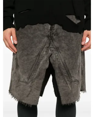 Rick Owens DRKSHDW シルバー仕上げミディスカート - ブラウン - サムネイル5