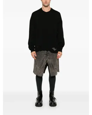 Rick Owens DRKSHDW シルバー仕上げミディスカート - ブラウン - サムネイル2