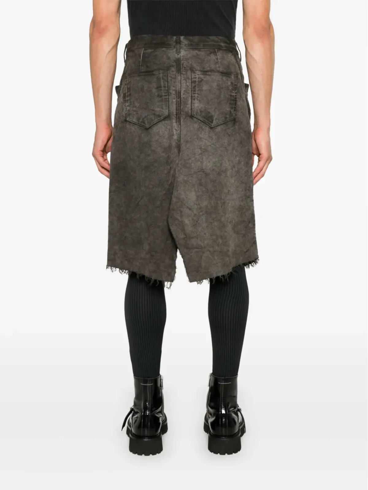 Rick Owens DRKSHDW シルバー仕上げミディスカート - ブラウン - 画像4