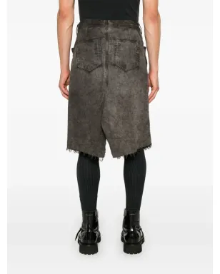 Rick Owens DRKSHDW シルバー仕上げミディスカート - ブラウン - サムネイル4