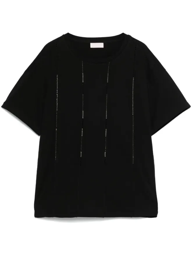 LIU JO LIU JO クリスタル装飾 Tシャツ - ブラックの商品画像
