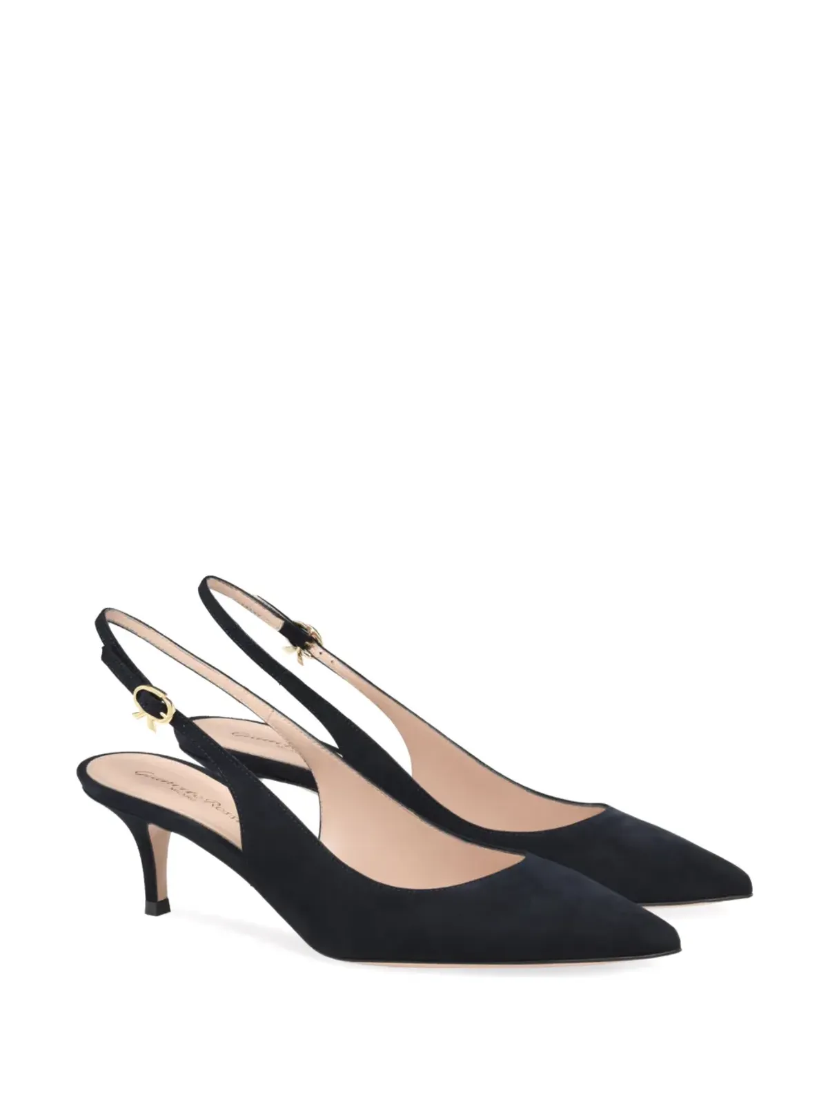 Gianvito Rossi リボン・スリング55mmパンプス ブルー - 画像2