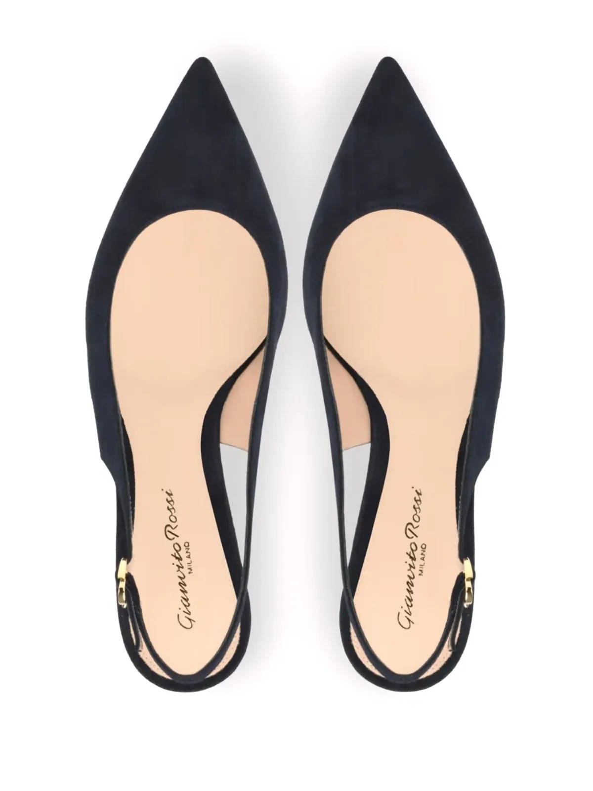 Gianvito Rossi リボン・スリング55mmパンプス ブルー - 画像4