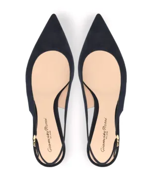 Gianvito Rossi リボン・スリング55mmパンプス ブルー - サムネイル4