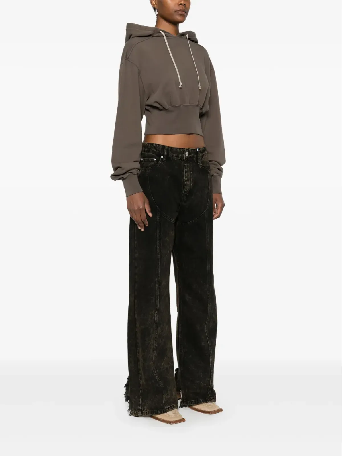 Rick Owens DRKSHDW Tatlinフーディー - グレー - 画像3