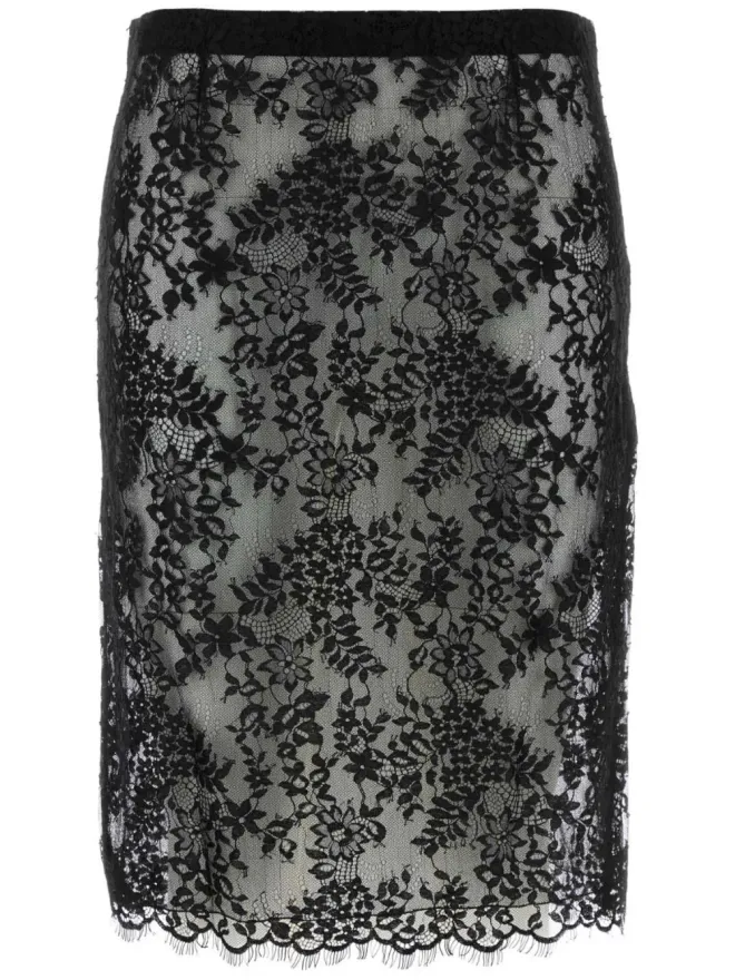 Saint Laurent Saint Laurent ラップ風ペンシルスカート ブラックの商品画像