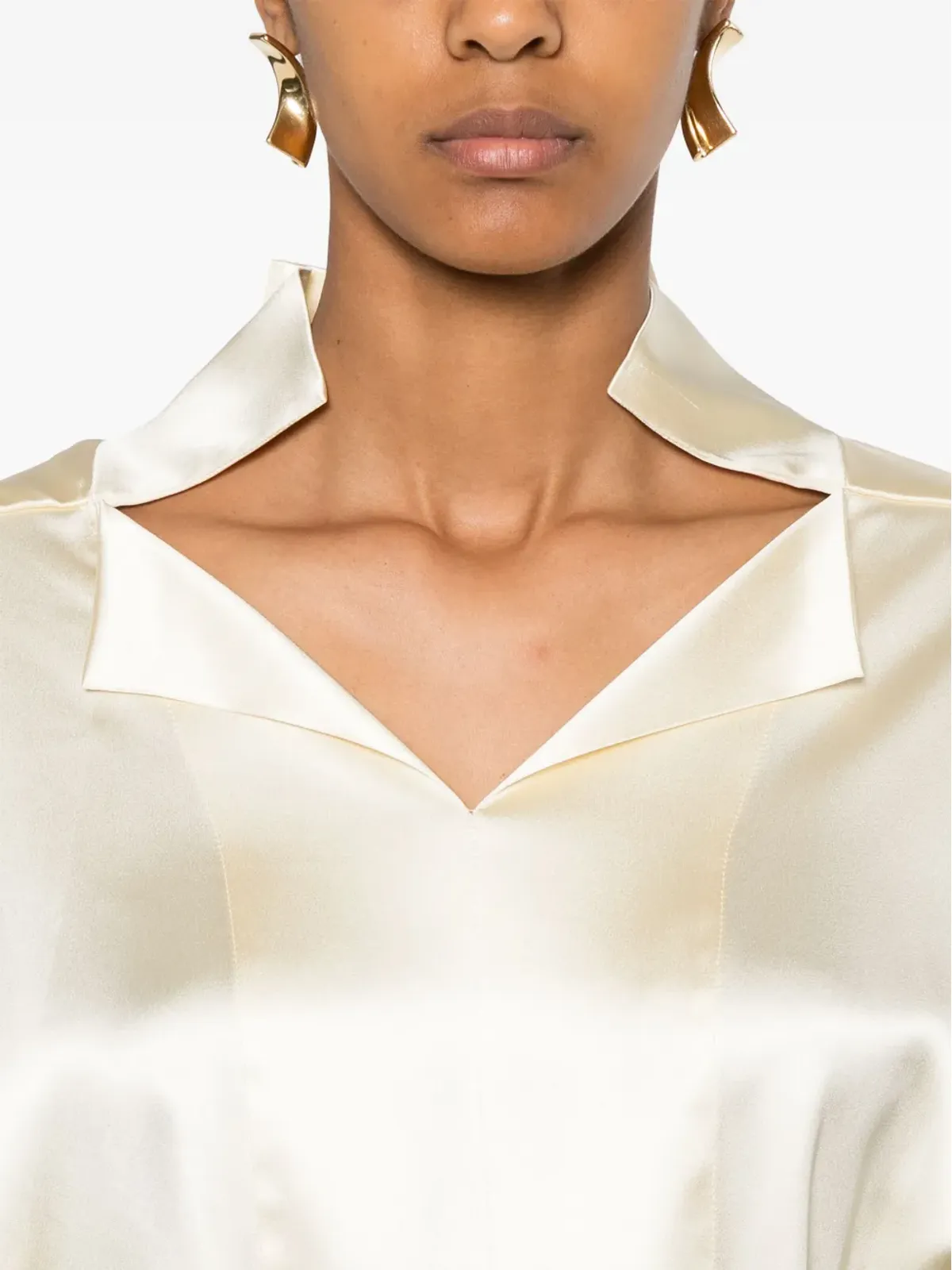 Bevza stand-up collar blouse - Neutrals - 画像5
