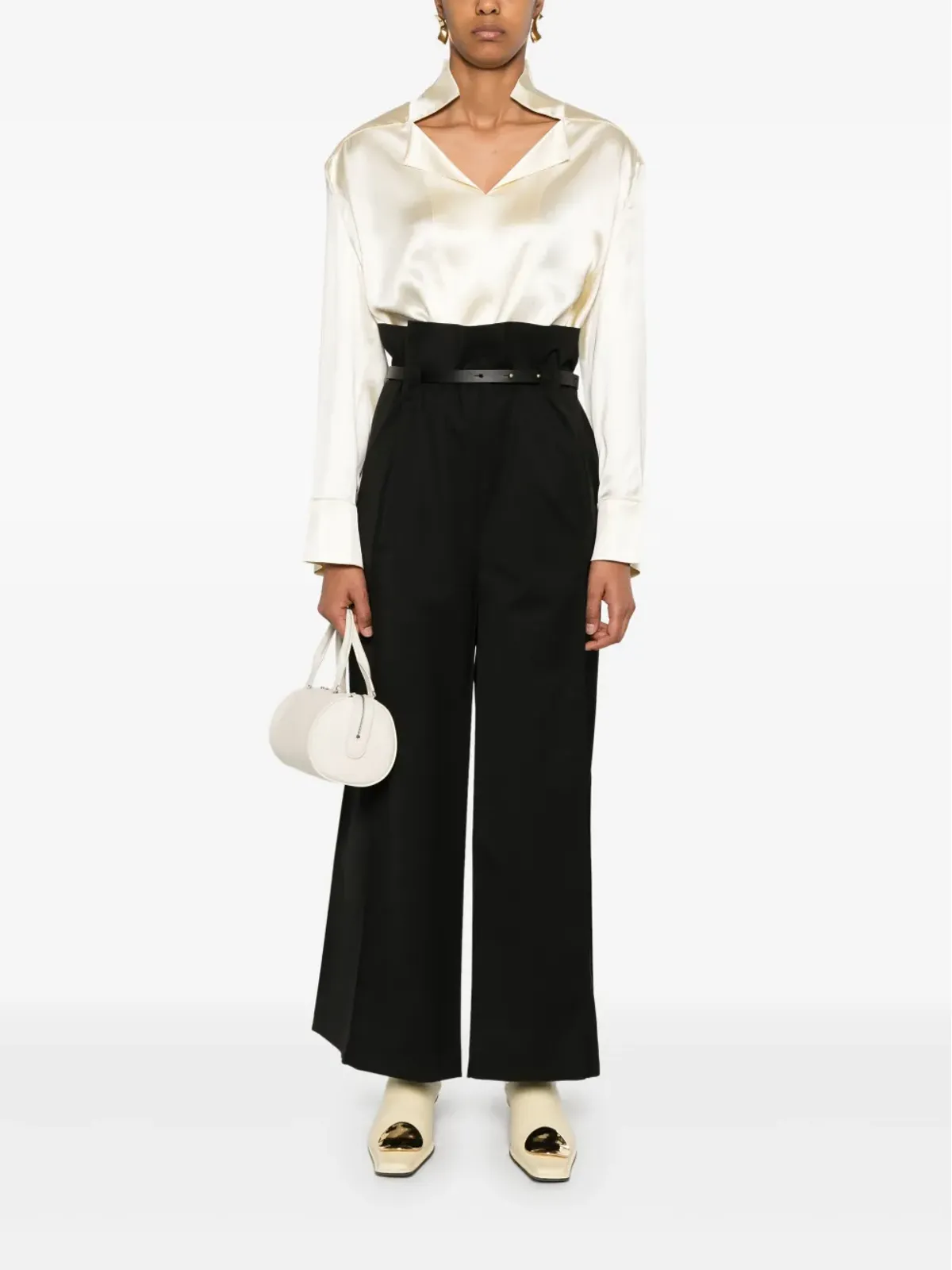 Bevza stand-up collar blouse - Neutrals - 画像2