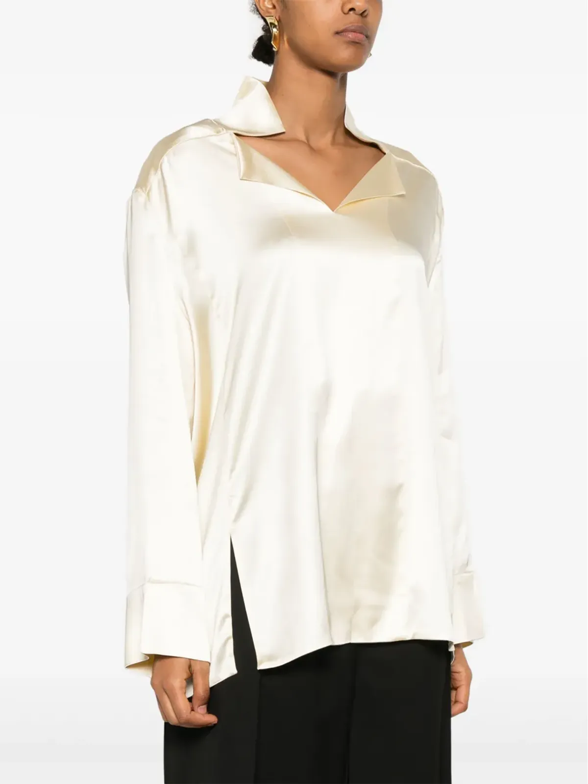 Bevza stand-up collar blouse - Neutrals - 画像3