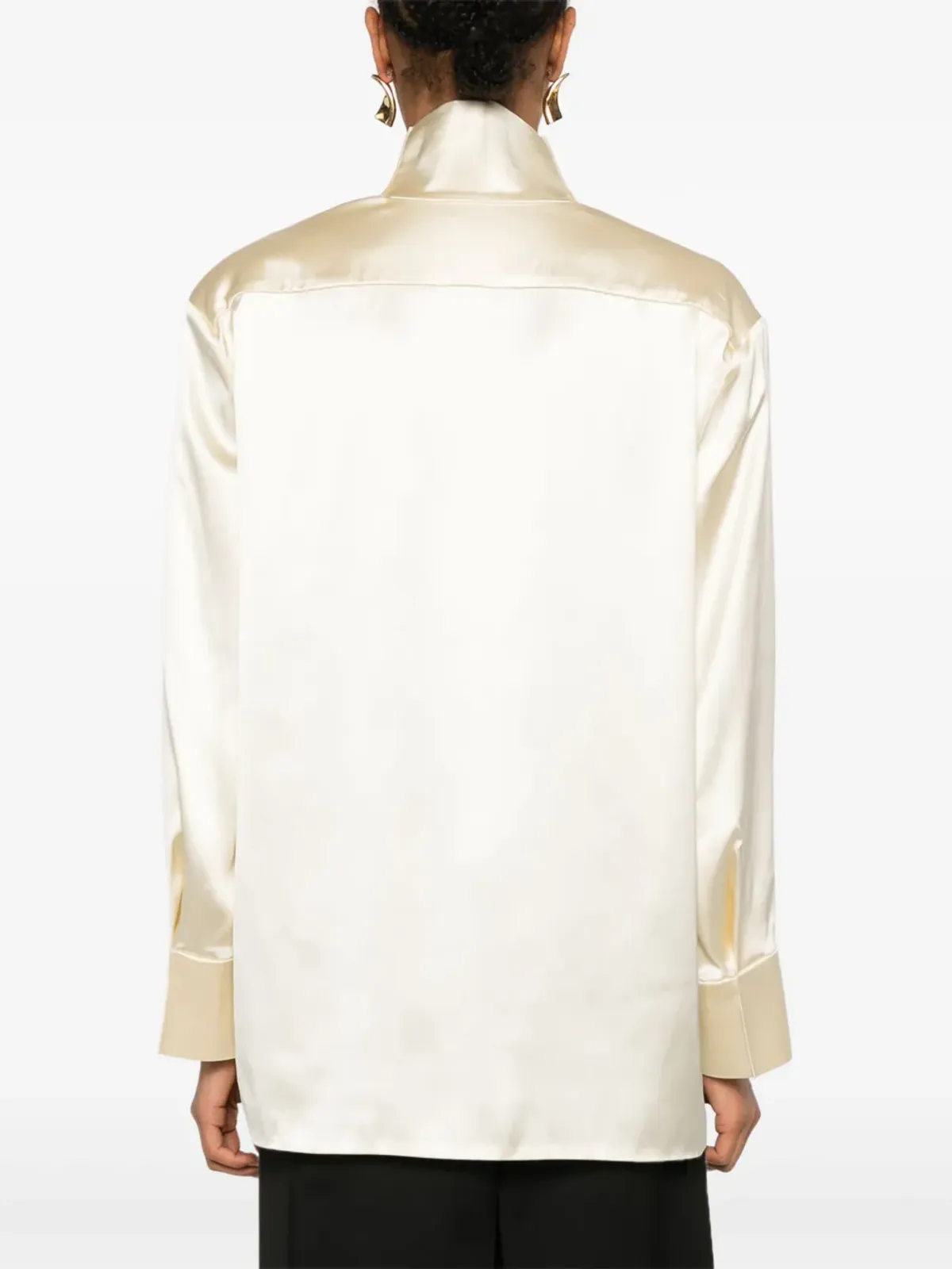 Bevza stand-up collar blouse - Neutrals - 画像4