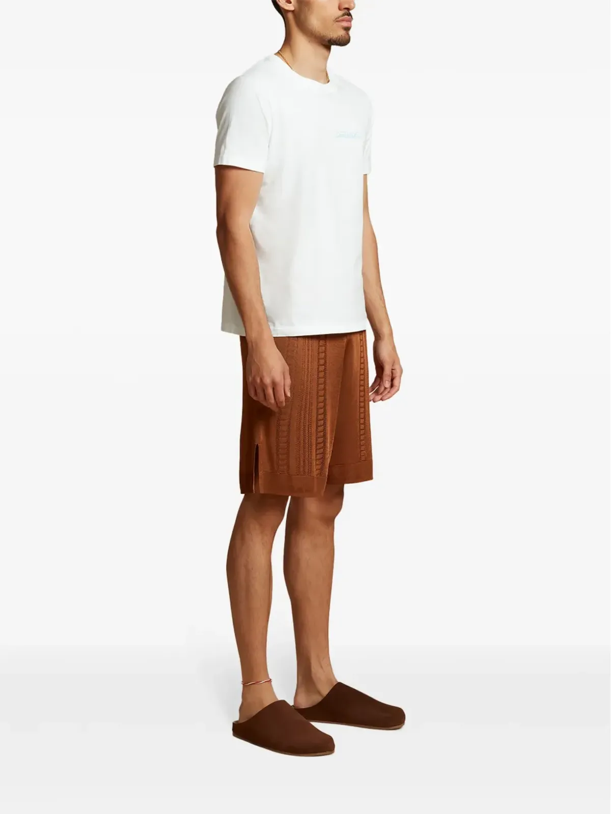 Donde Esteban Guayabera knitted shorts - Brown - 画像3