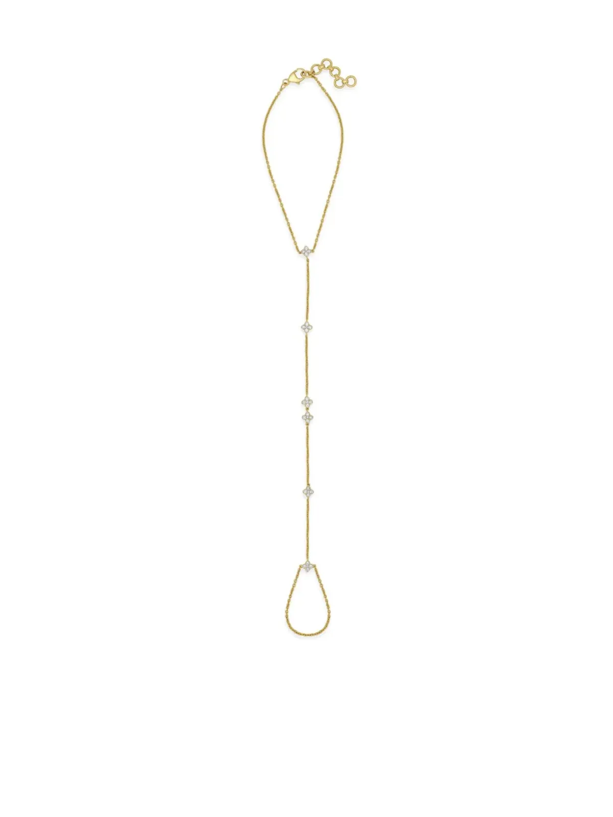 Jewels Aficionado 18ktイエローゴールド クローバー ダイヤモンド ブレスレット - 画像1