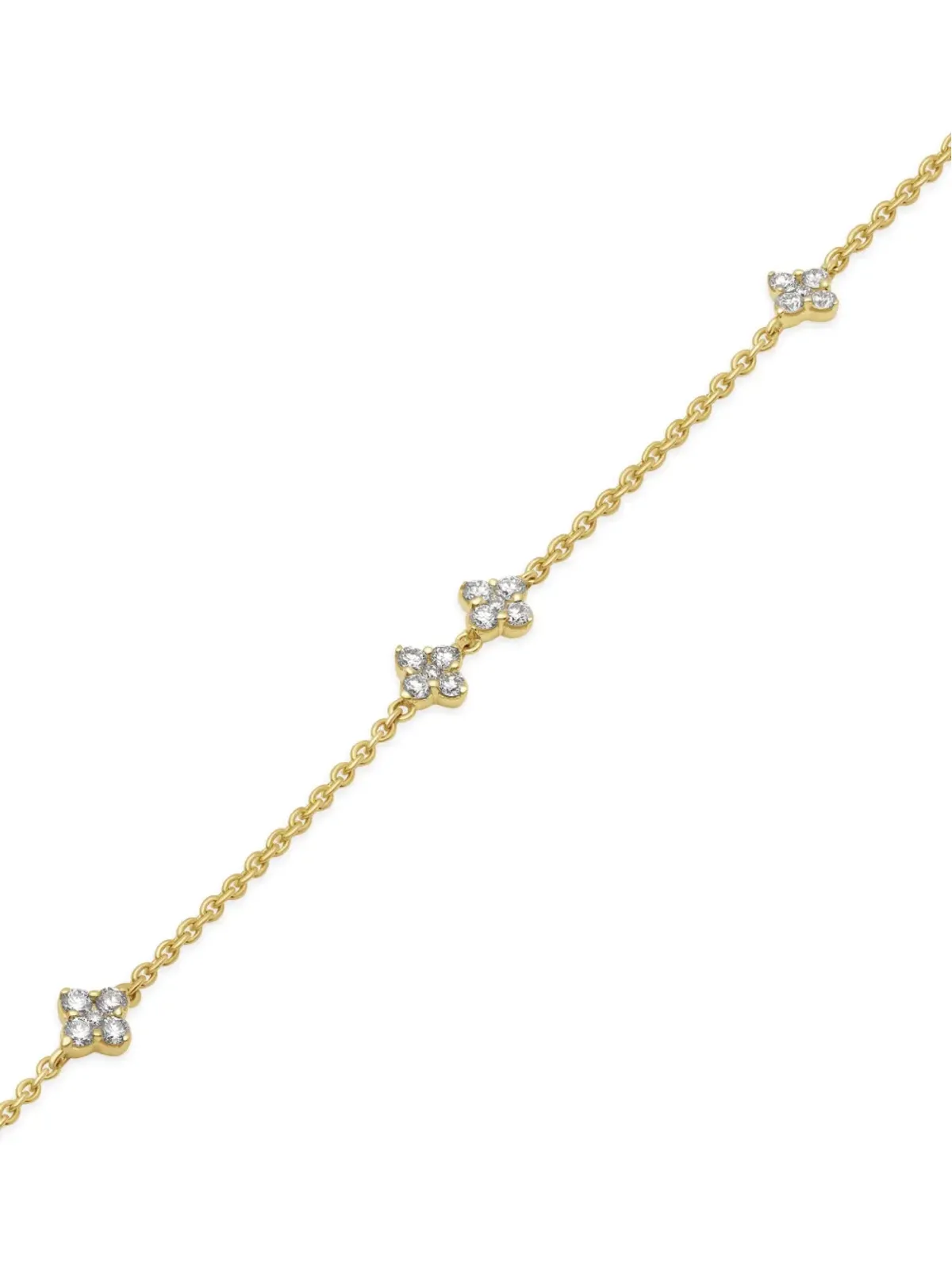 Jewels Aficionado 18ktイエローゴールド クローバー ダイヤモンド ブレスレット - 画像2