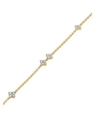 Jewels Aficionado 18ktイエローゴールド クローバー ダイヤモンド ブレスレット - サムネイル2