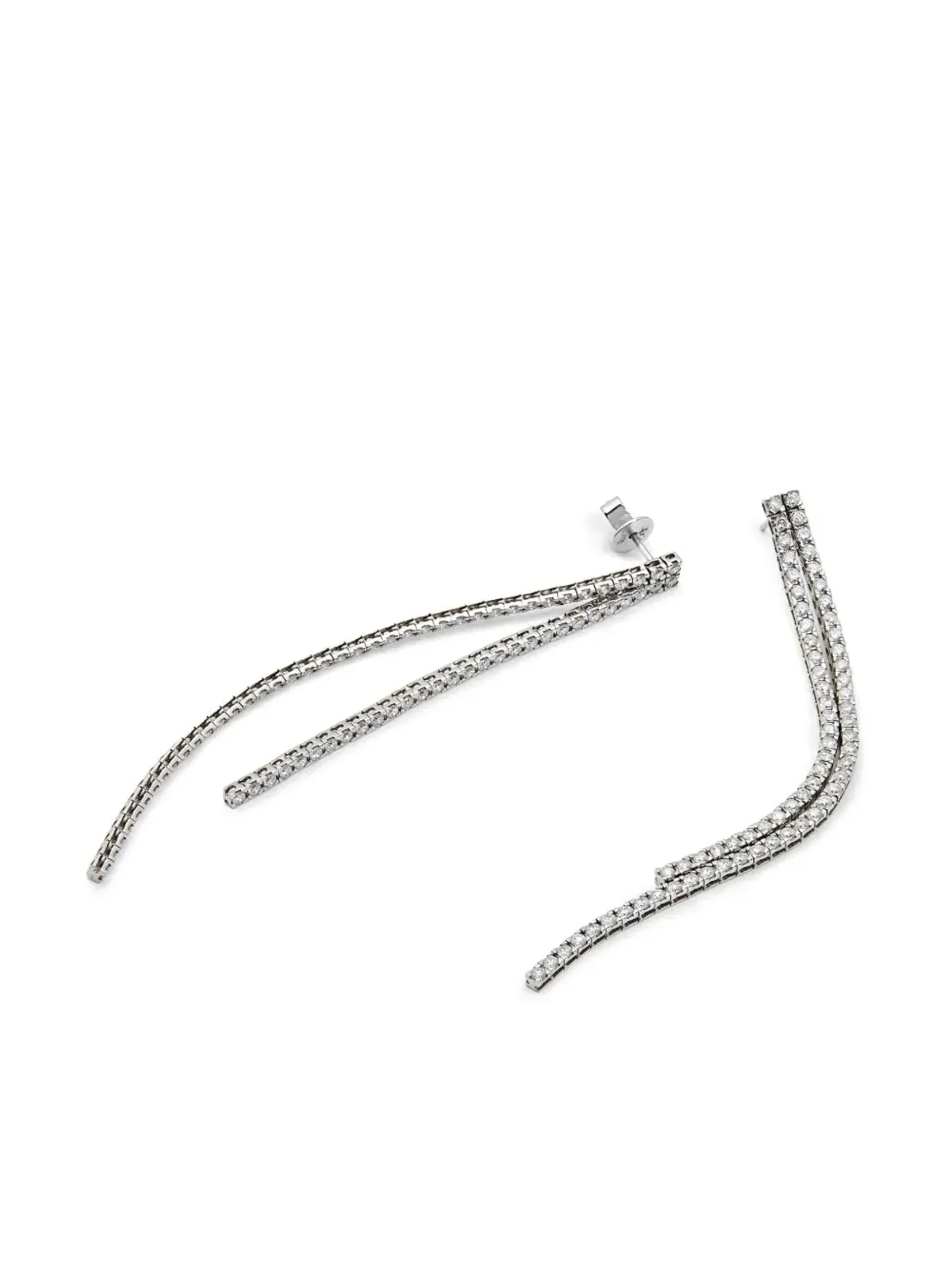 Jewels Aficionado 18ktホワイトゴールド ダイヤモンド ドロップピアス - 画像2