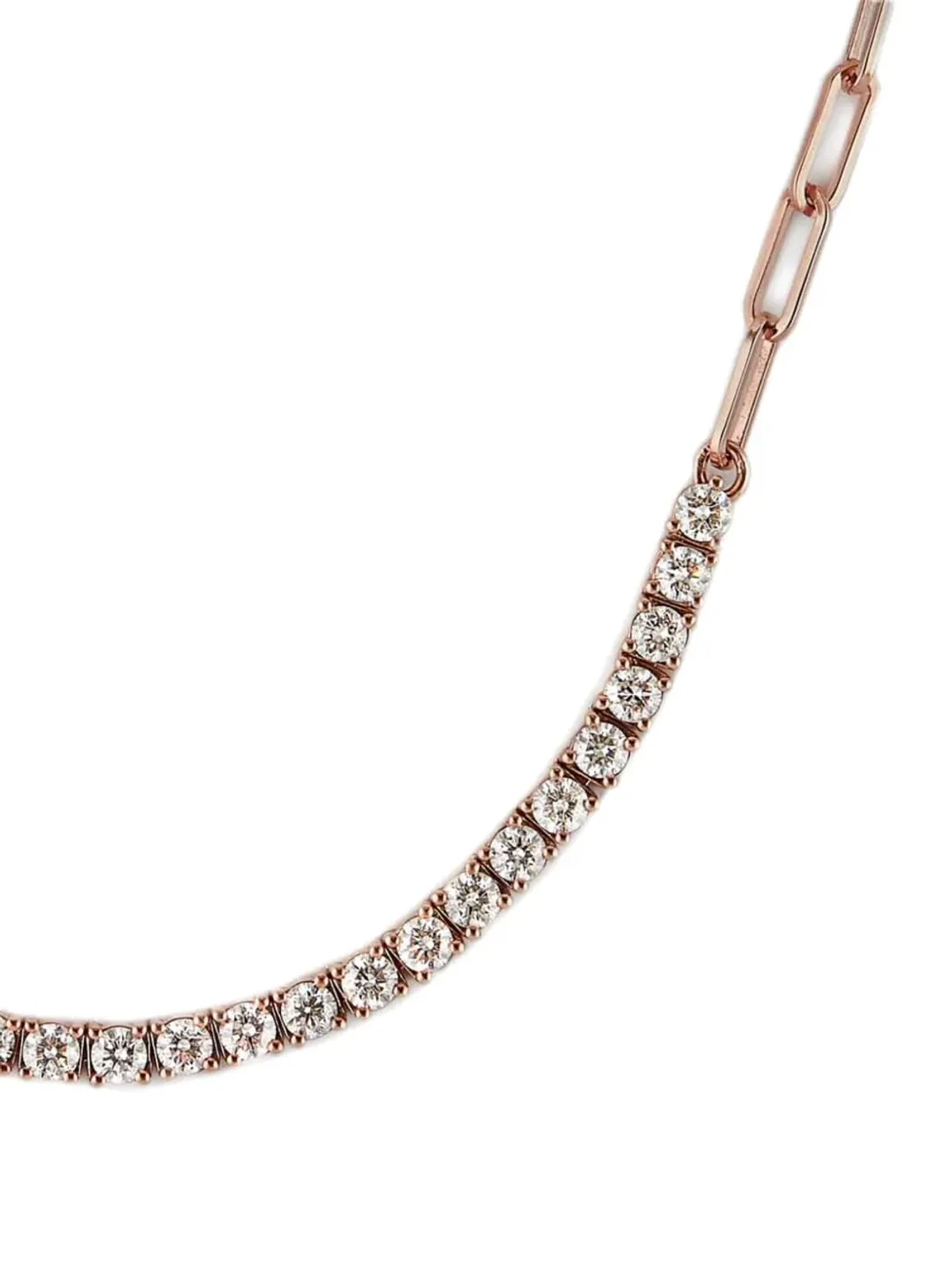 Jewels Aficionado 18Kローズゴールド ダイヤモンド チェーンネックレス ピンク - 画像2
