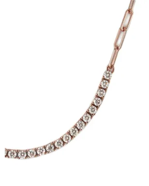 Jewels Aficionado 18Kローズゴールド ダイヤモンド チェーンネックレス ピンク - サムネイル2
