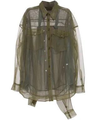 ACT Nº1 sheer layered shirt - Blue - サムネイル1