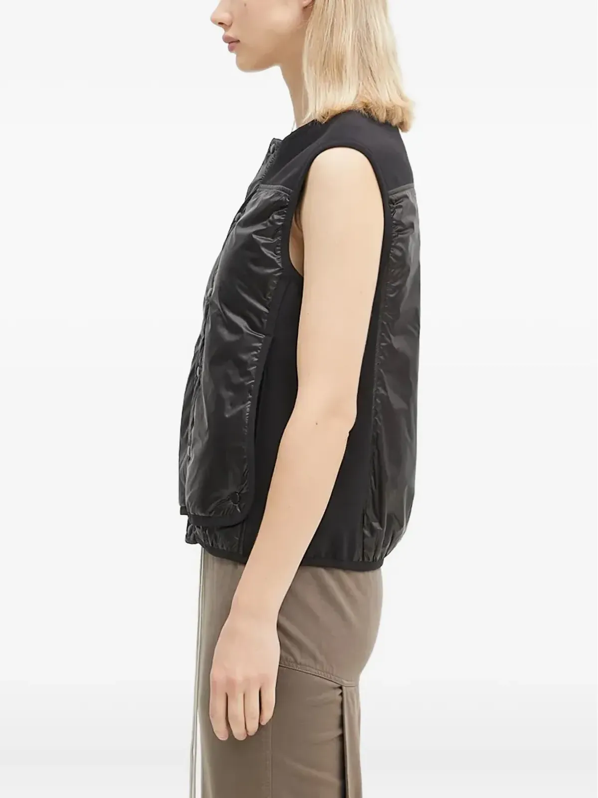 Y-3 パネル入りキルティング ノースリーブ ジレ - ブラック - 画像2