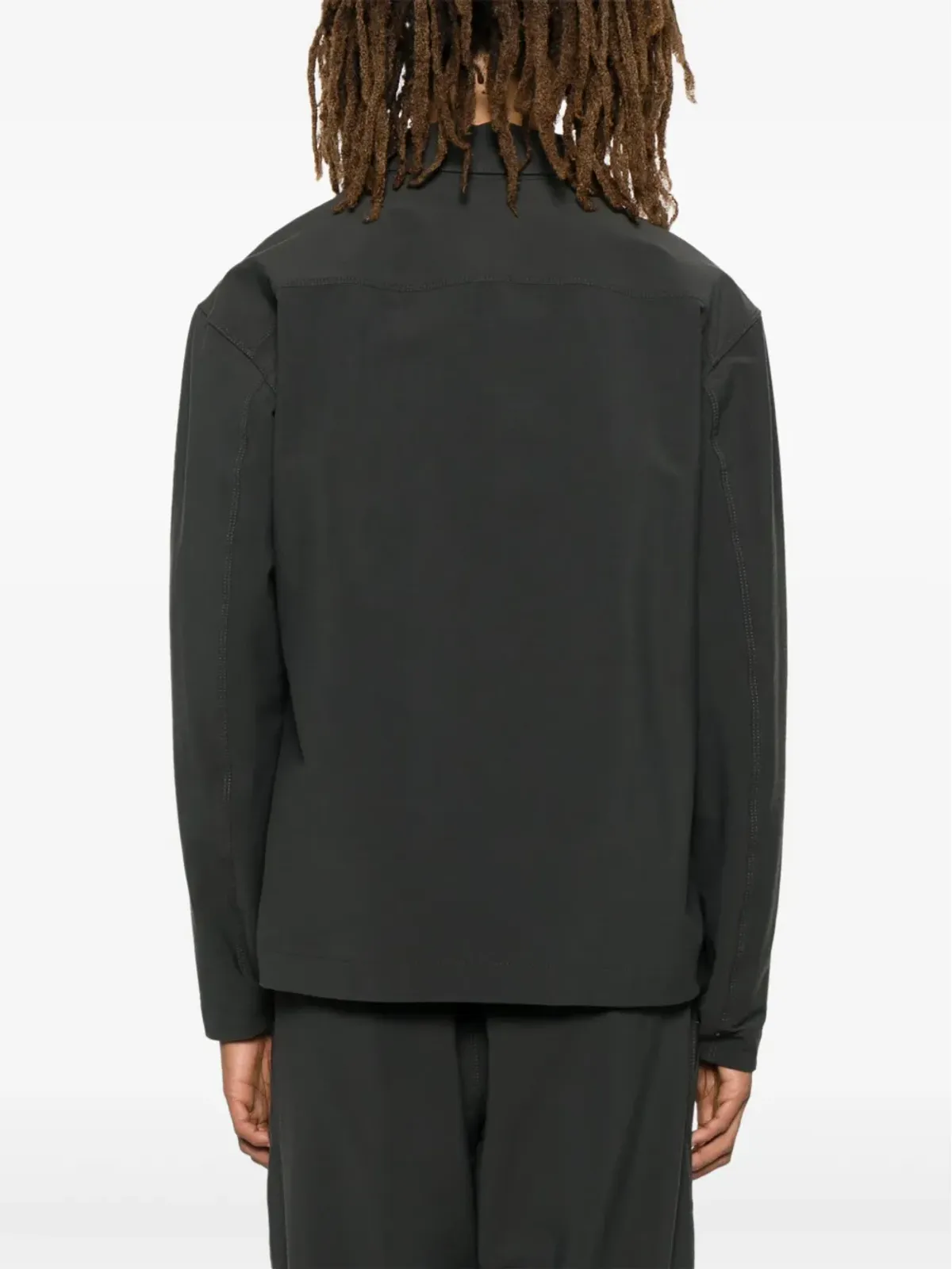 Stone Island プレススタッド オーバーシャツ グレー - 画像4