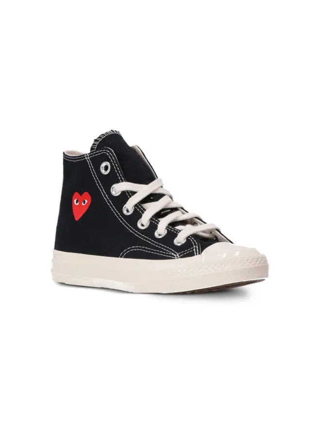 Comme Des Garçons Play Kids Comme Des Garçons Play Kids x Converse ロゴプリントスニーカー - ブラックの商品画像