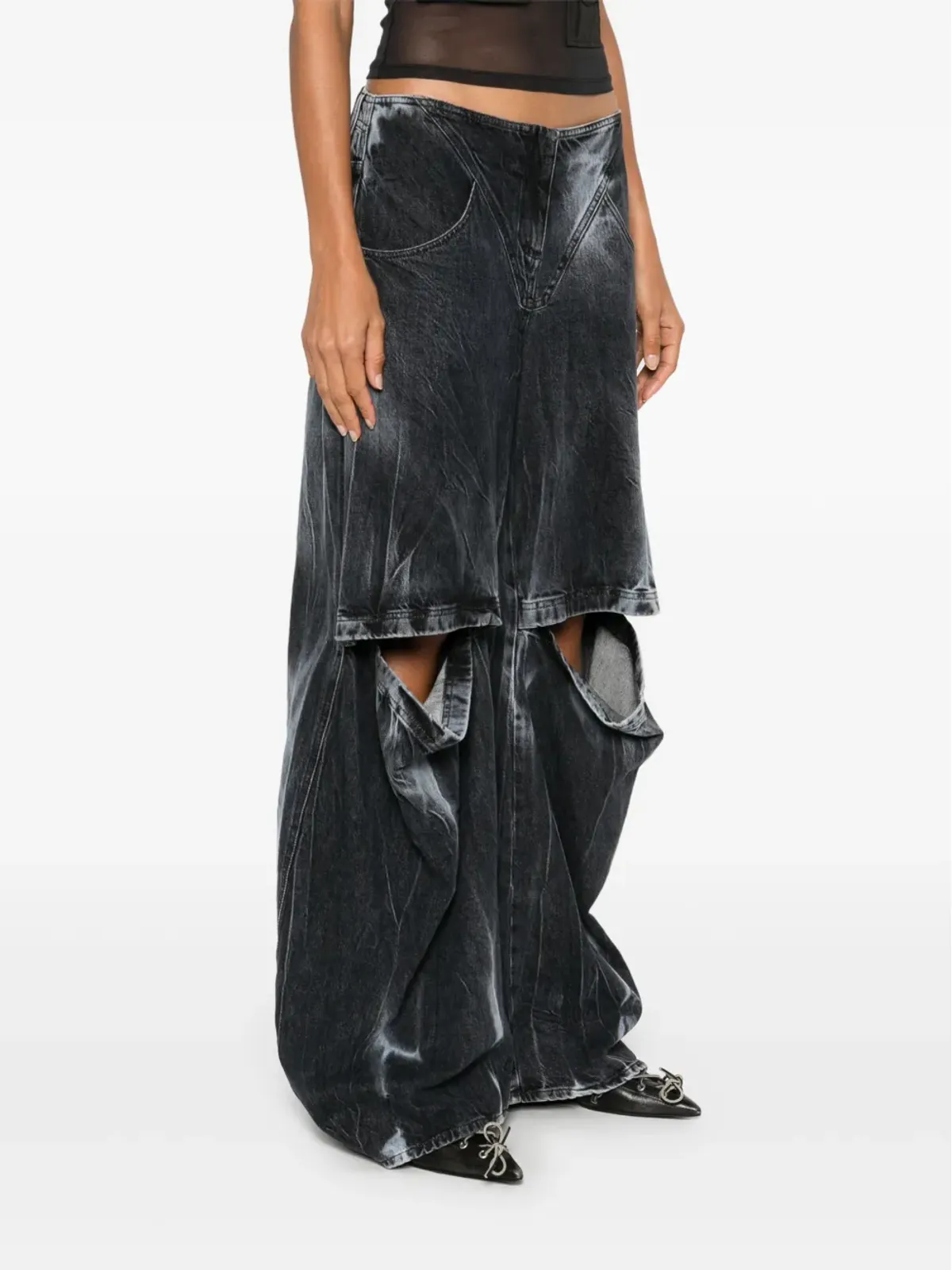 ALESSANDRO VIGILANTE cut-out jeans - Blue - 画像3