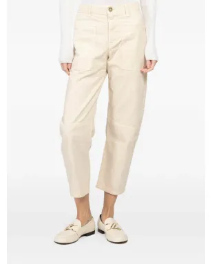 Velvet brylie belted trousers - Neutrals - サムネイル1