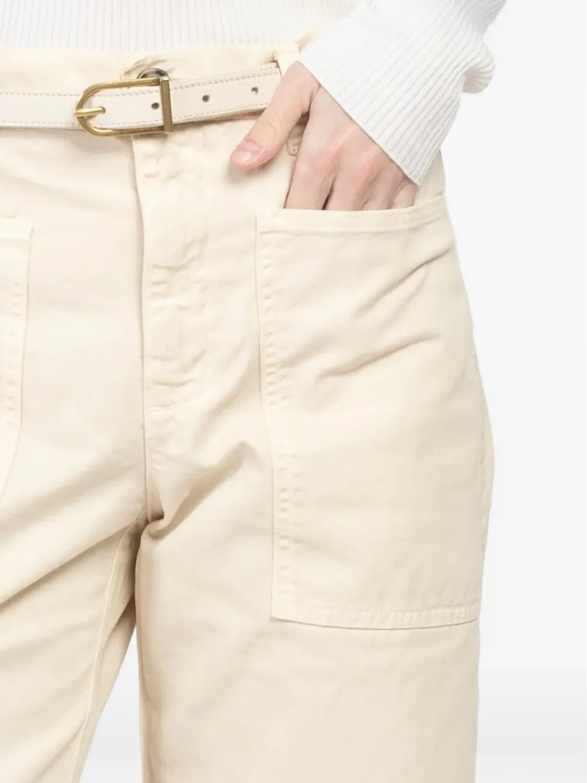 Velvet brylie belted trousers - Neutrals - 画像5