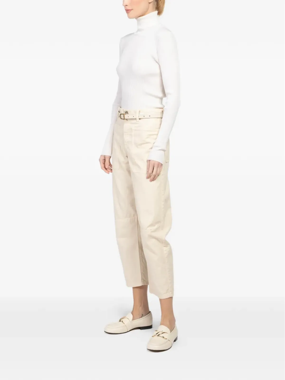 Velvet brylie belted trousers - Neutrals - 画像3