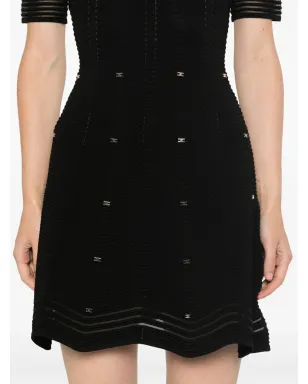 Elisabetta Franchi ヘリンボーン柄ミニドレス ブラック - サムネイル5