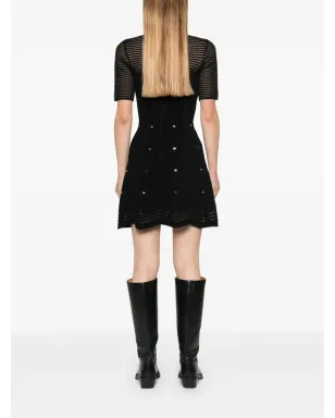 Elisabetta Franchi ヘリンボーン柄ミニドレス ブラック - サムネイル4