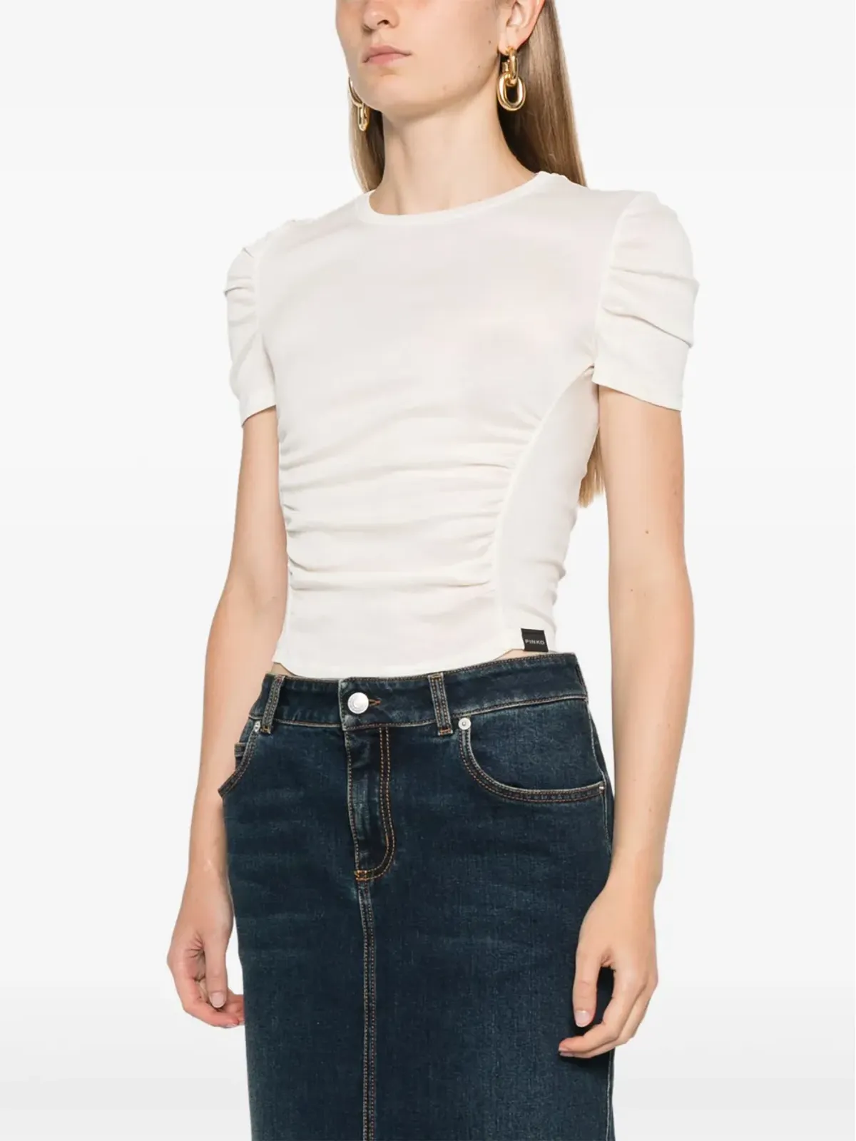 PINKO ルーシュディテールのTシャツ - ニュートラルカラー - 画像3