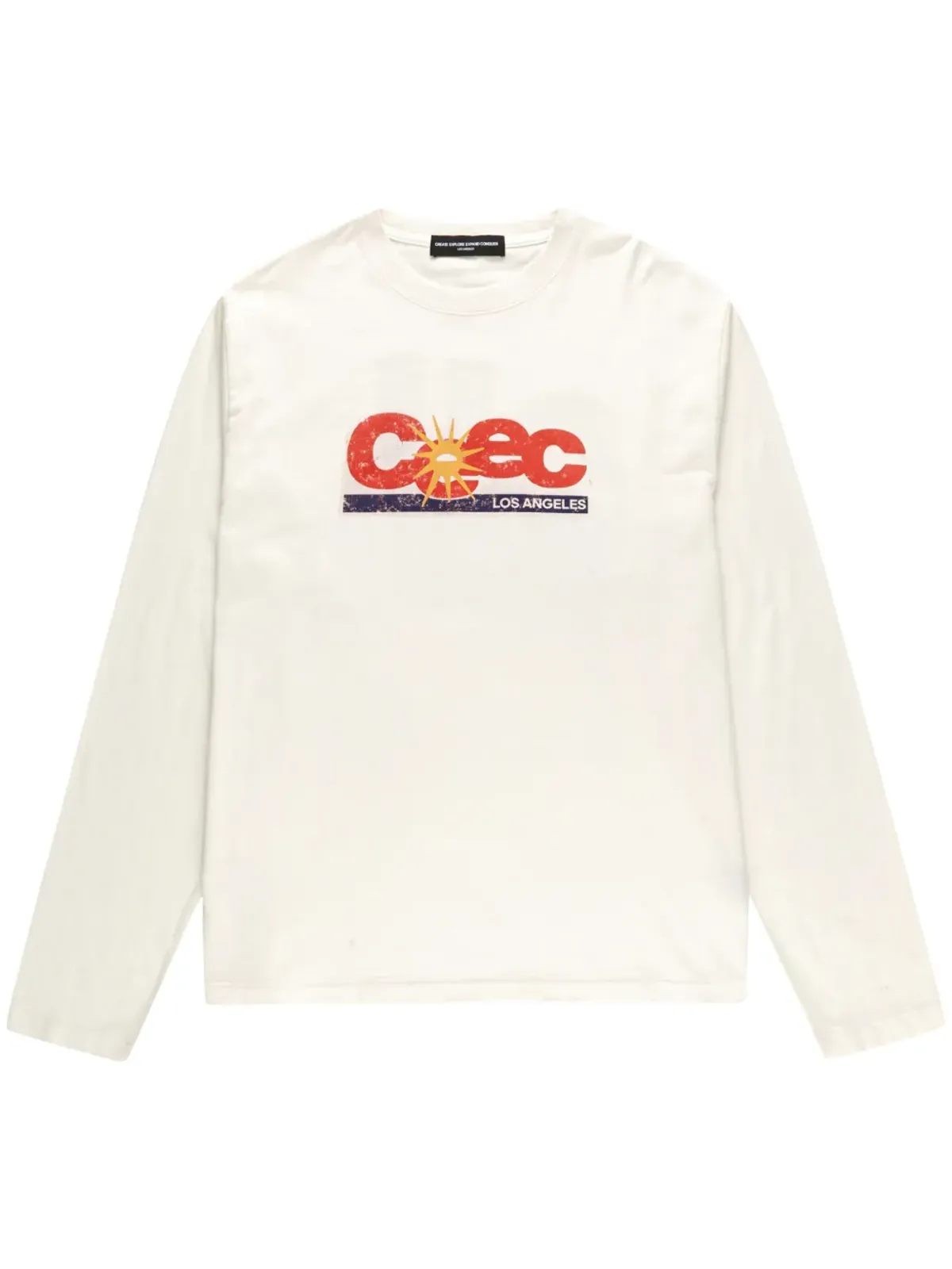 CEEC ディストレスド風ロゴプリントTシャツ - 画像1