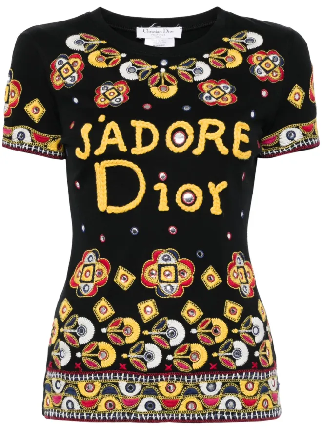 Christian Dior Pre-Owned Christian Dior Pre-Owned 2004 グラフィック刺繍 半袖Tシャツの商品画像