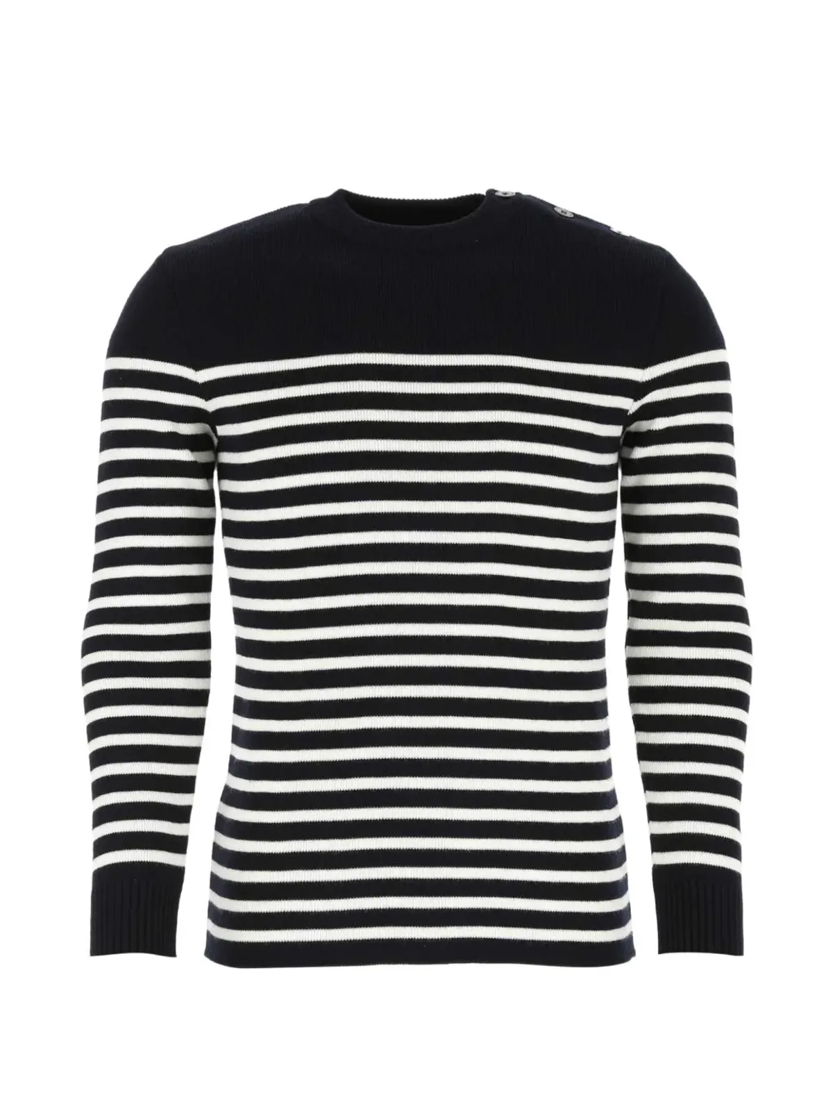 Saint James Rochefort button striped jumper - Blue - 画像1