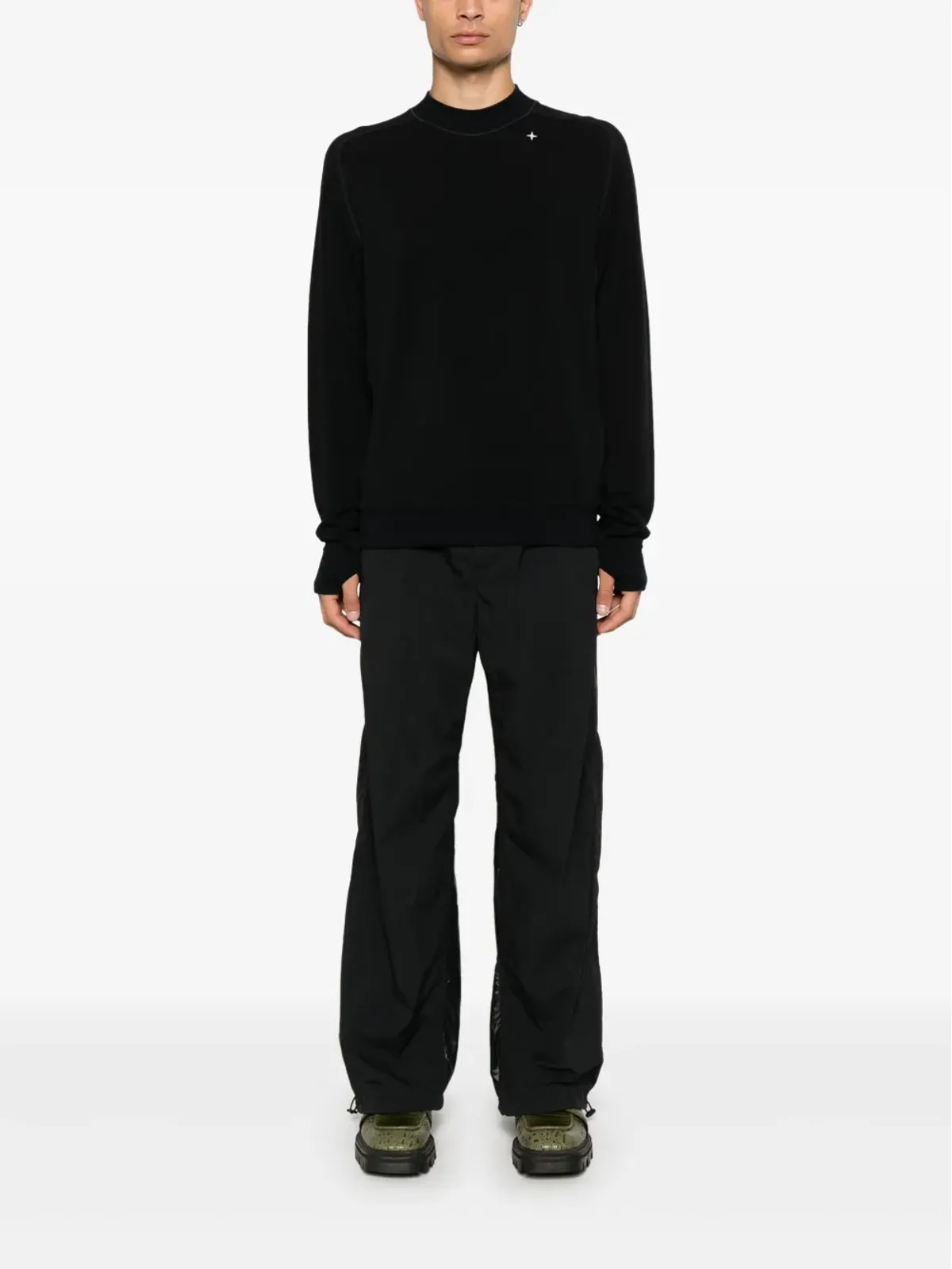 Stone Island ロゴ刺繍スウェットシャツ ブラック - 画像2