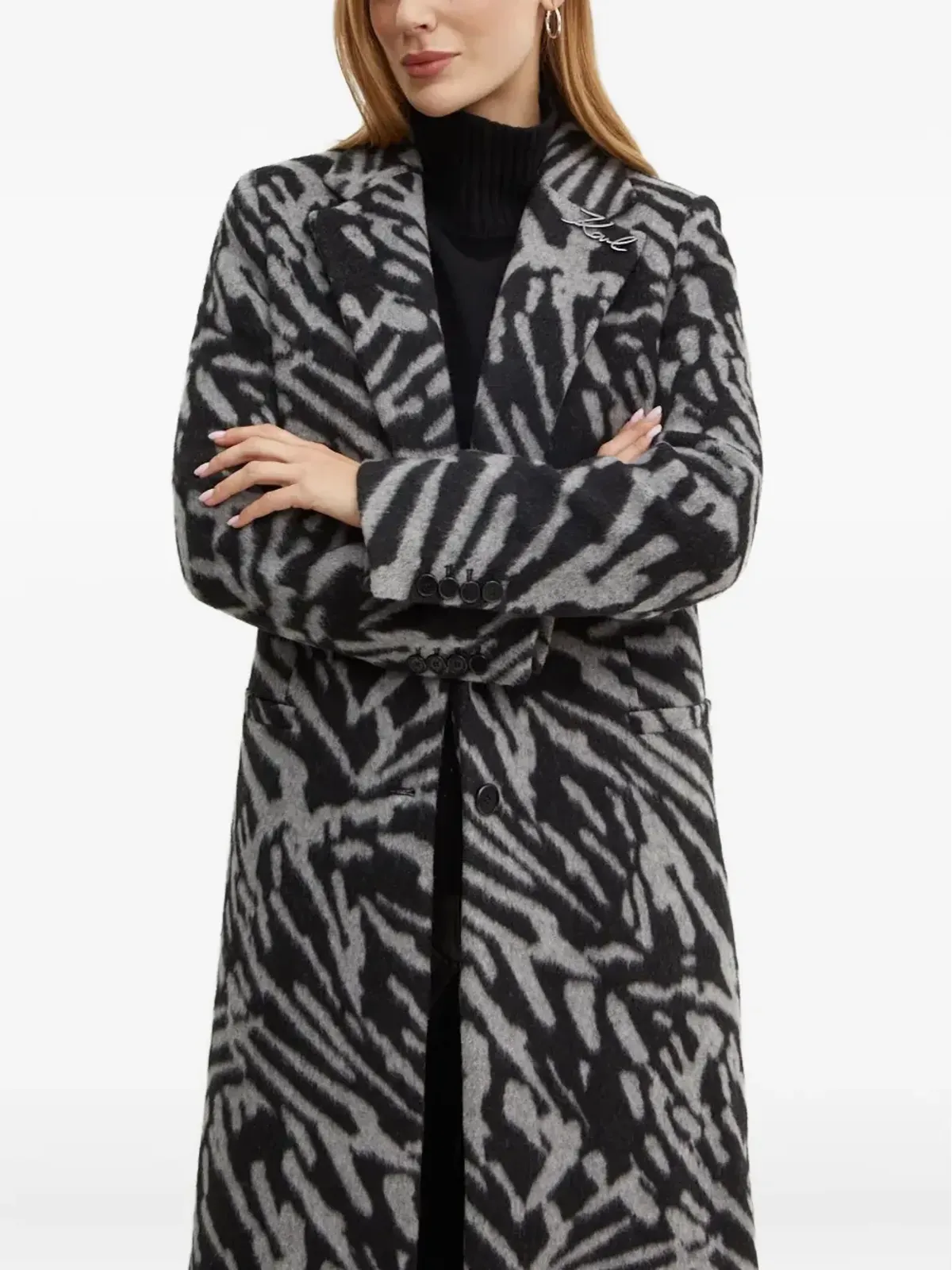 Karl Lagerfeld パターン柄コート - 画像4