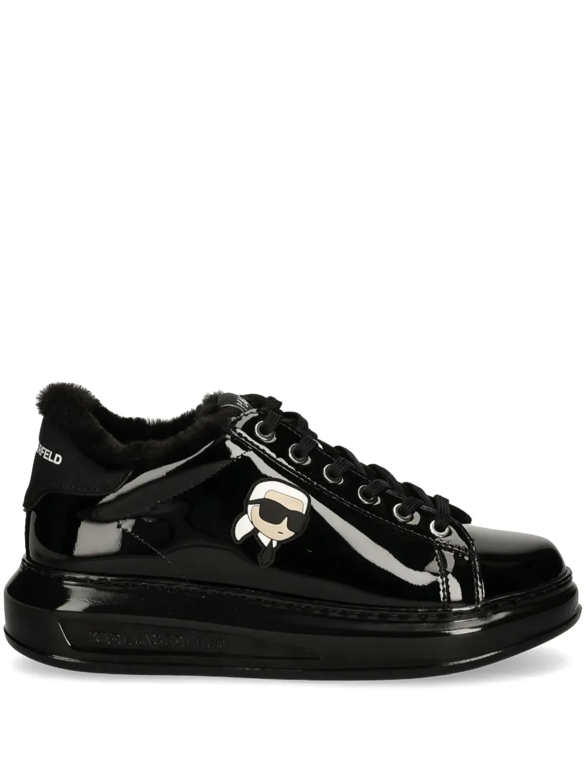 Karl Lagerfeld Ikonik NFT Kapri レザー スニーカー - ブラック - 画像1