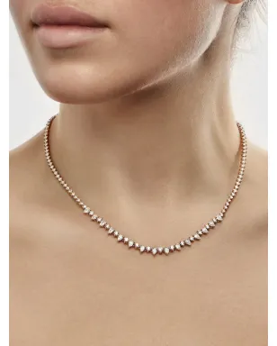 Jewels Aficionado 18Kローズゴールド テニスダイヤモンド ネックレス - ピンク - サムネイル3