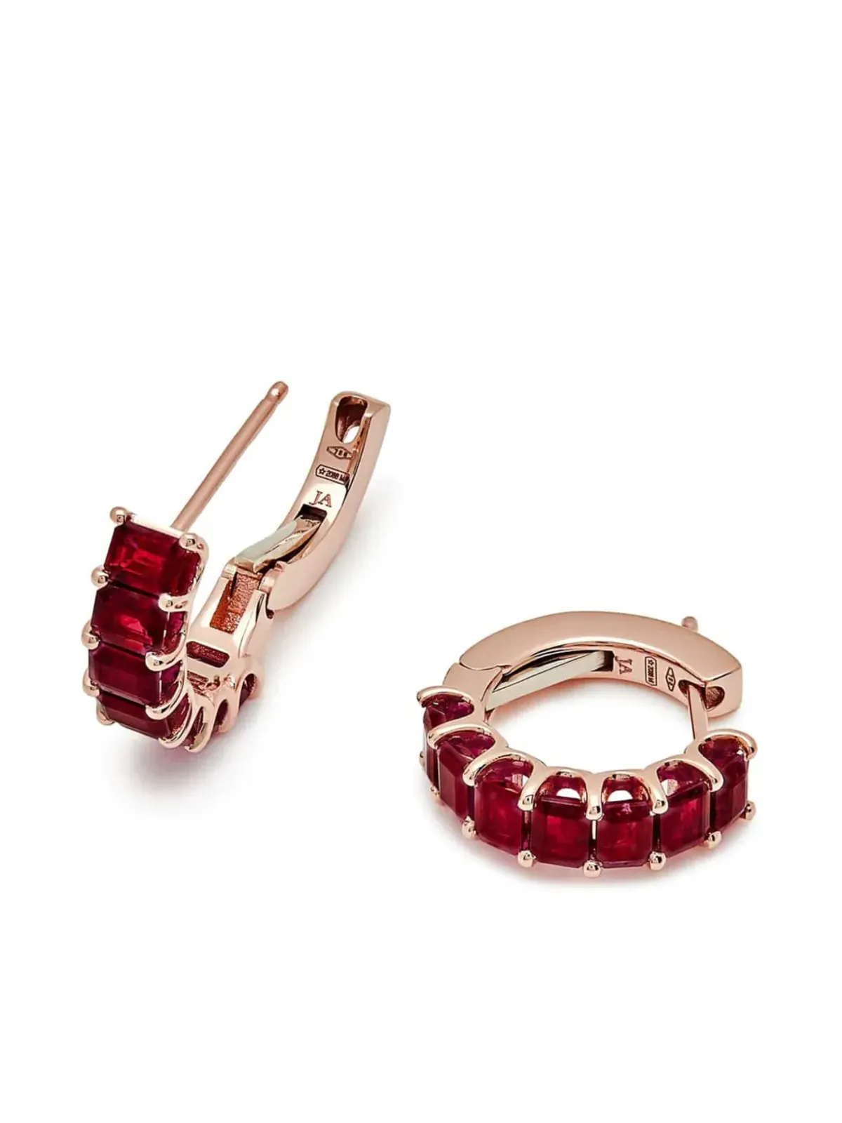 Jewels Aficionado 18K ローズゴールド ルビー フープイヤリング - ピンク - 画像2