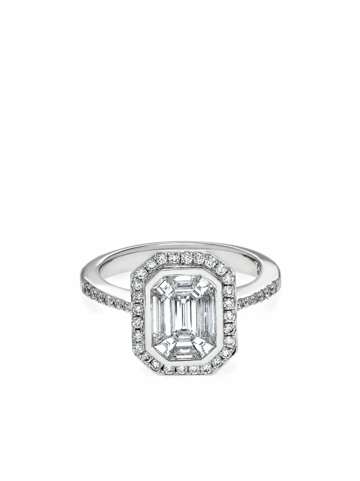 Jewels Aficionado 18金ホワイトゴールド ダイヤモンド ハローリング - シルバー - 画像2
